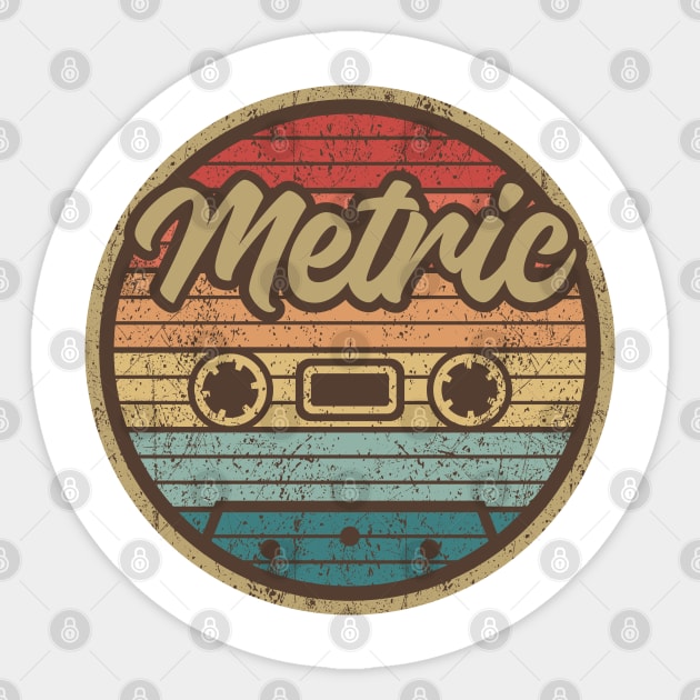 Metric Retro Cassette Circle Sticker by penciltimes